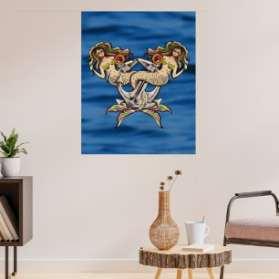 Bound Mermaids - Nautisch ontwerp voor oceaanliefh Poster