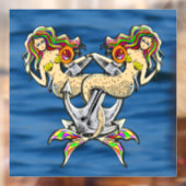 Bound Mermaids - Nautisch ontwerp voor oceaanliefh Raamsticker (Vel 2)