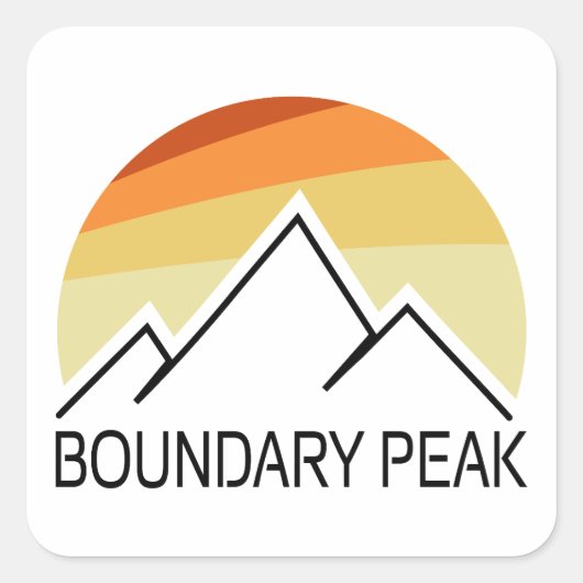 Boundary Peak Nevada Retro Vierkante Sticker (Voorkant)