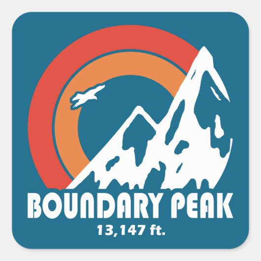 Boundary Peak Nevada Sun Eagle Vierkante Sticker (Voorkant)