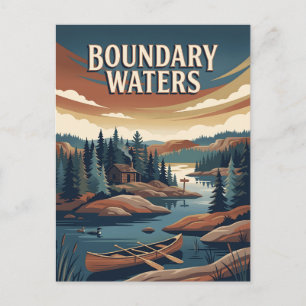 Boundary Waters Minnesota Kanoe Vintage Poster Briefkaart