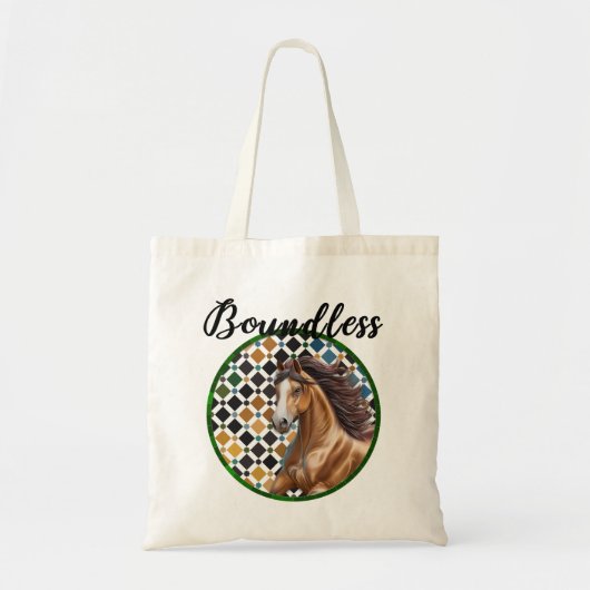Boundless Horse Tote – Alhambra Geometric Art Bag (Devant)