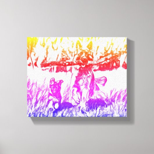 Boundless Joy: Mumu in Actie Canvas Afdruk (Voorkant)