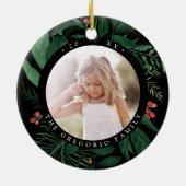 Bounful Botanical Persoonlijke Foto Keramisch Ornament (Achterkant)