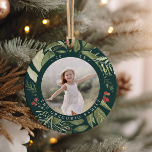 Bounful Botanical Persoonlijke Foto Keramisch Ornament