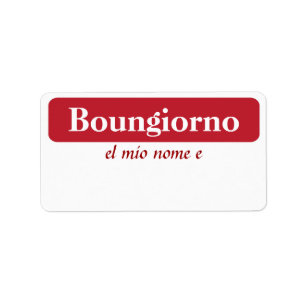Boungiorno mon nom est… des étiquettes