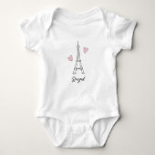 Bounjour Paris Eiffel Tower & Hearts Romper (Voorkant)
