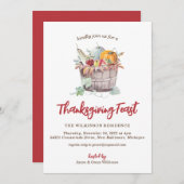Bountiful Bushel Panier Thanksgiving Invitation (Devant / Derrière)