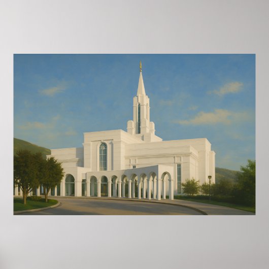 Bountiful Utah Temple Painting™ LDS Poster (Devant)