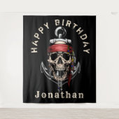 Bounty Piraat Schedel Geest Schip Achtergrond Wandkleed (Voorkant)