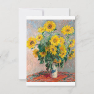 Bouqet van Claude Monet over zonnebloemen Bedankkaart