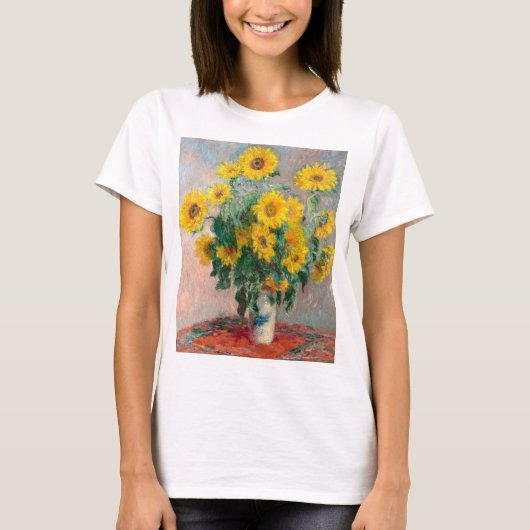 Bouqet van Claude Monet over zonnebloemen T-shirt (Voorkant)