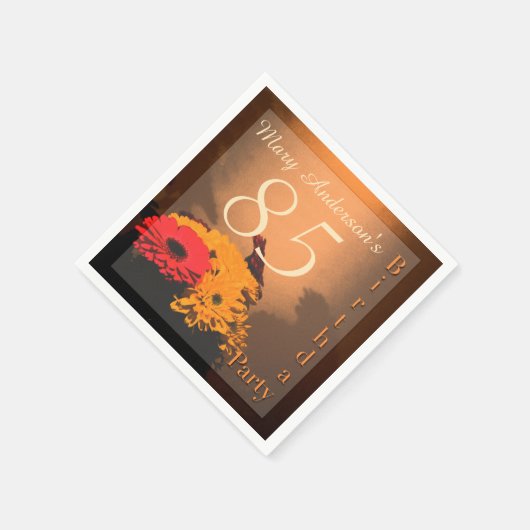 Bouquet 85th Birthday Paper Napkin Servetten (Hoek)