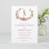 Bouquet Automne | Invitations de mariage Monogramm (Debout devant)