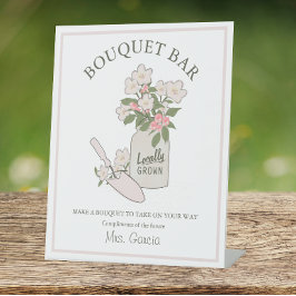 Bouquet Bar Bouw je eigen bloemen Bruids Reclamebord Met Voetstuk
