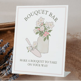 Bouquet Bar Bouw je eigen bloemen maken en nemen Reclamebord Met Voetstuk