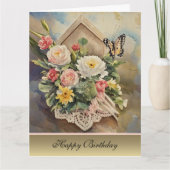 Bouquet Birdhouse - Carte Anniversaire (Devant)