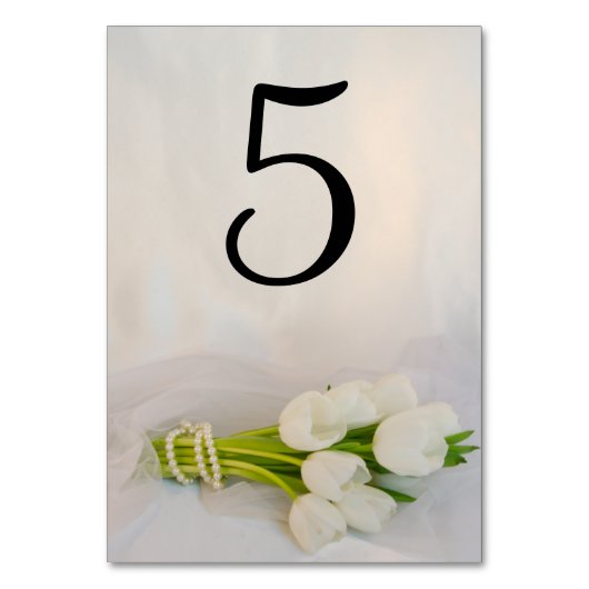 Bouquet blanc Tulip Printemps Numéros de table de  (Dos)