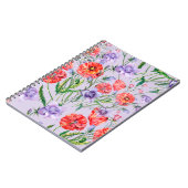 Bouquet blauwe klokbloem, roze klokbloem en pop notitieboek (Linkerzijde)