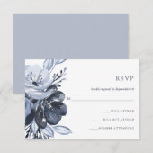 Bouquet bleu | Aquarelle réponse Mariage Floral (Devant / Derrière)