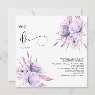 *~* Bouquet Blush Pink AR15 Floral QR RSVP BRUILOF Kaart