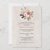 Bouquet bohème Invitations de graduation (Dos)