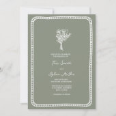 Bouquet Border Blush Sage Green Wedding Kaart (Voorkant)