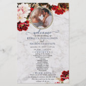 Bouquet Bourgogne Avec Programme De Mariage De Mar (Devant)