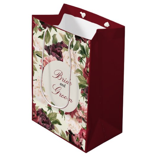 Bouquet Bourgogne & Brousse Peony Favoriser le sac (Devant Angle)