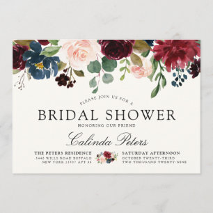 Bouquet Bourgogne Invitation de douche nuptiale
