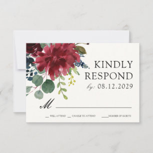 Bouquet Bourgogne Réponse RSVP florale sauvage