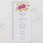 Bouquet coloré d'aquarelle Menu Mariage (Devant / Derrière)