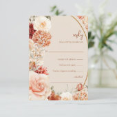 Bouquet coloré terre cuite blush carte rsvp (Debout devant)