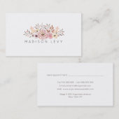 Bouquet d'aquarelle Cartes de visite simples et él (Devant / Derrière)