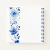 Bouquet d'aquarelle de fleurs bleues Livre d'or (Dos)