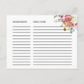 Bouquet d'aquarelle Fête des mariées Recette Carte (Dos)