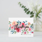 Bouquet D'Aquarelle Florale Printemps Merci Cartes (Debout devant)