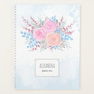 Bouquet d'aquarelle Monogramme Roses roses roses B