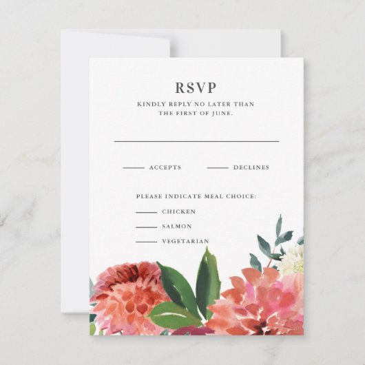 Bouquet d'aquarelle romantique | Réponse du Mariag (Devant)