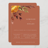 Bouquet d'automne rustique Invitation de mariage r (Devant / Derrière)