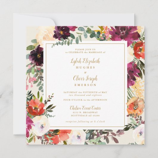 Bouquet d'automne sauvage | FAIRE-PART DE MARIAGE (Devant)