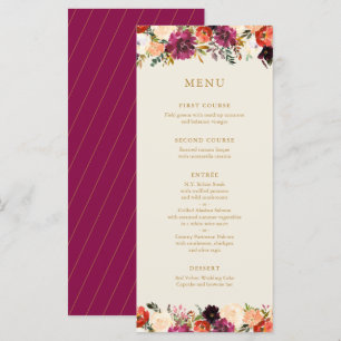 Bouquet d'automne sauvage Menu Mariage