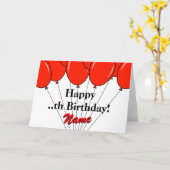 Bouquet de ballon rouge Carte de voeux d'anniversa (Fleur jaune)