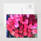 bouquet de carte postale rose (Devant / Derrière)