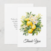 Bouquet de citrons aux fleurs blanches Merci (Devant / Derrière)