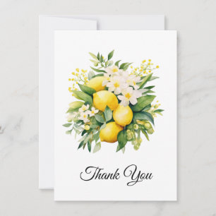 Bouquet de citrons aux fleurs blanches Merci