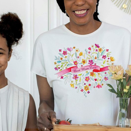Bouquet de coeur Best Mom Ever t-shirt