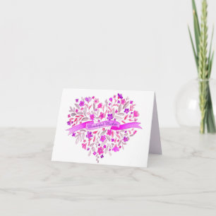 Bouquet de coeur de fleurs art Carte de fête des m
