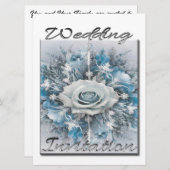 Bouquet de faire-part de mariage en bleu et blanc (Devant / Derrière)