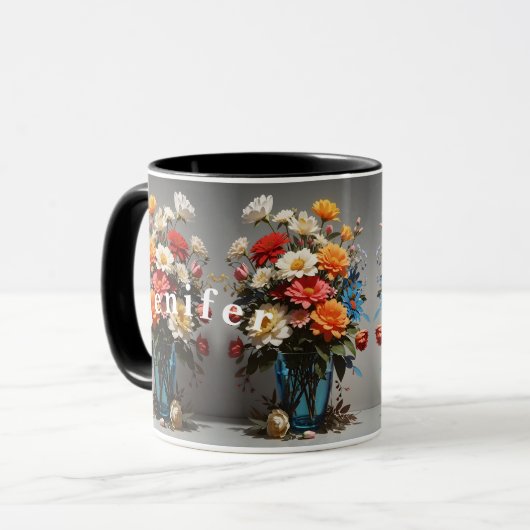 Bouquet de fleur Mug café (Devant gauche)